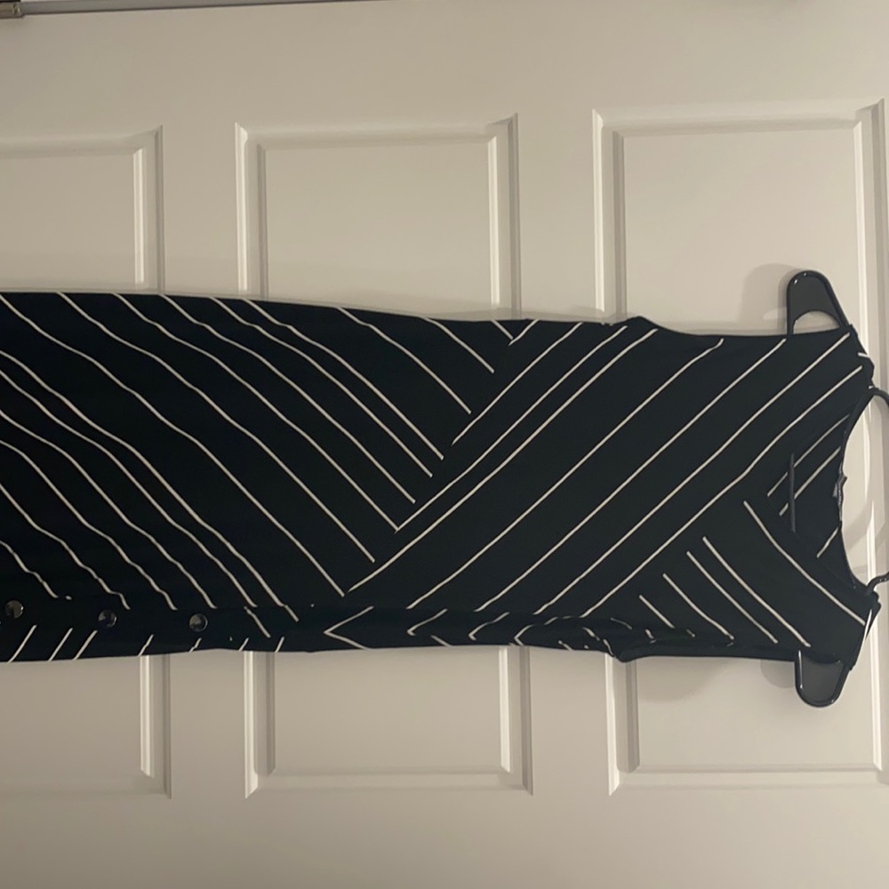 Black and white fitted Maxi dress